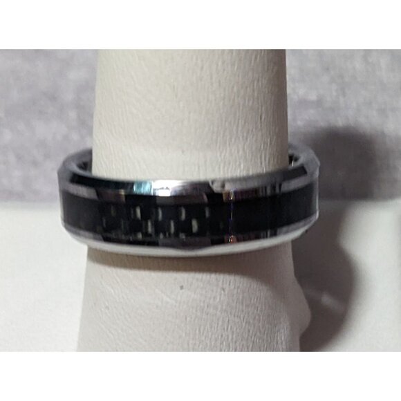 JSFG Tungsten Carbide Fiber Inlay Men's Wedding Ring 6mm Size 9 - Picture 7 of 13